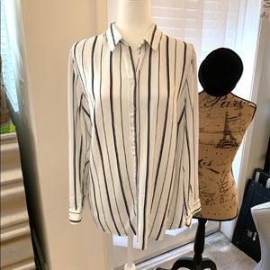 Forever 21 Striped Poplin Button Down Shirt Blouse Sz 1X Versatile